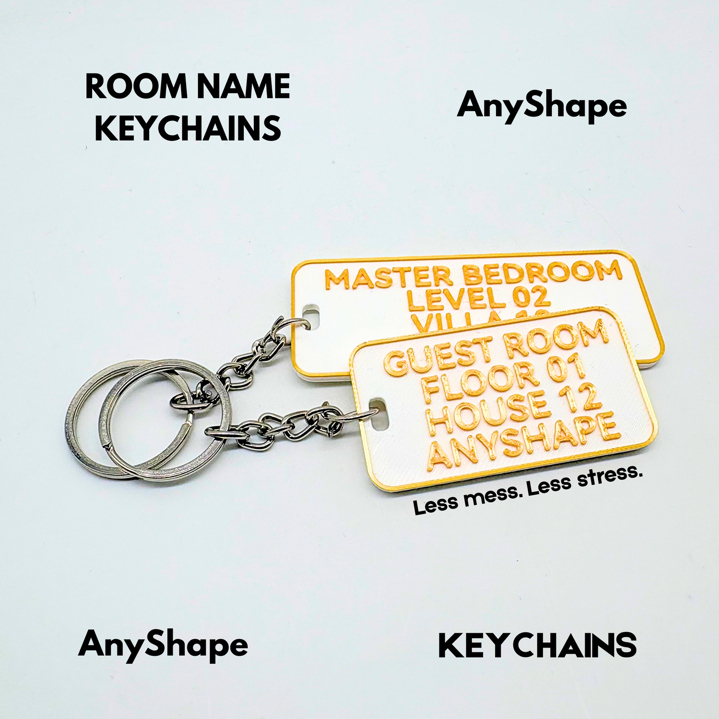 4-Line Custom Room Name Keychains
