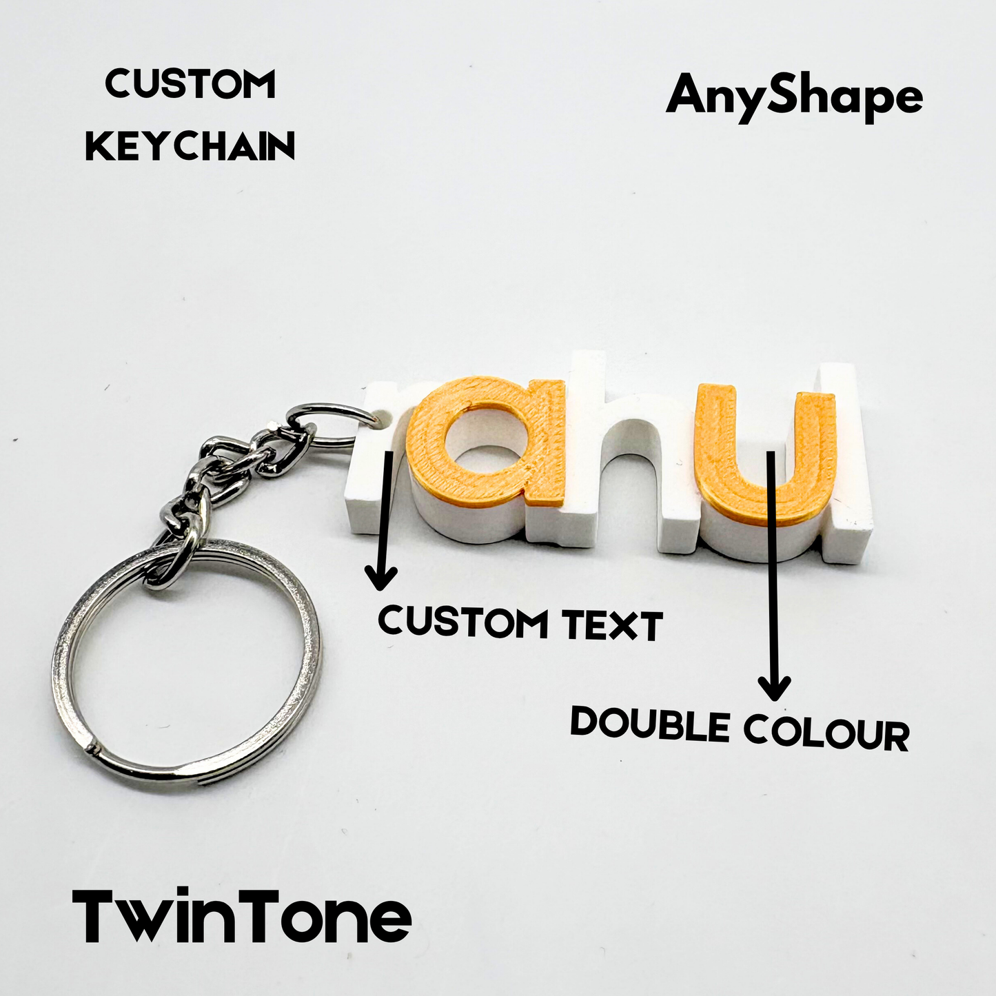 1-Line TwinTone Style Keychain