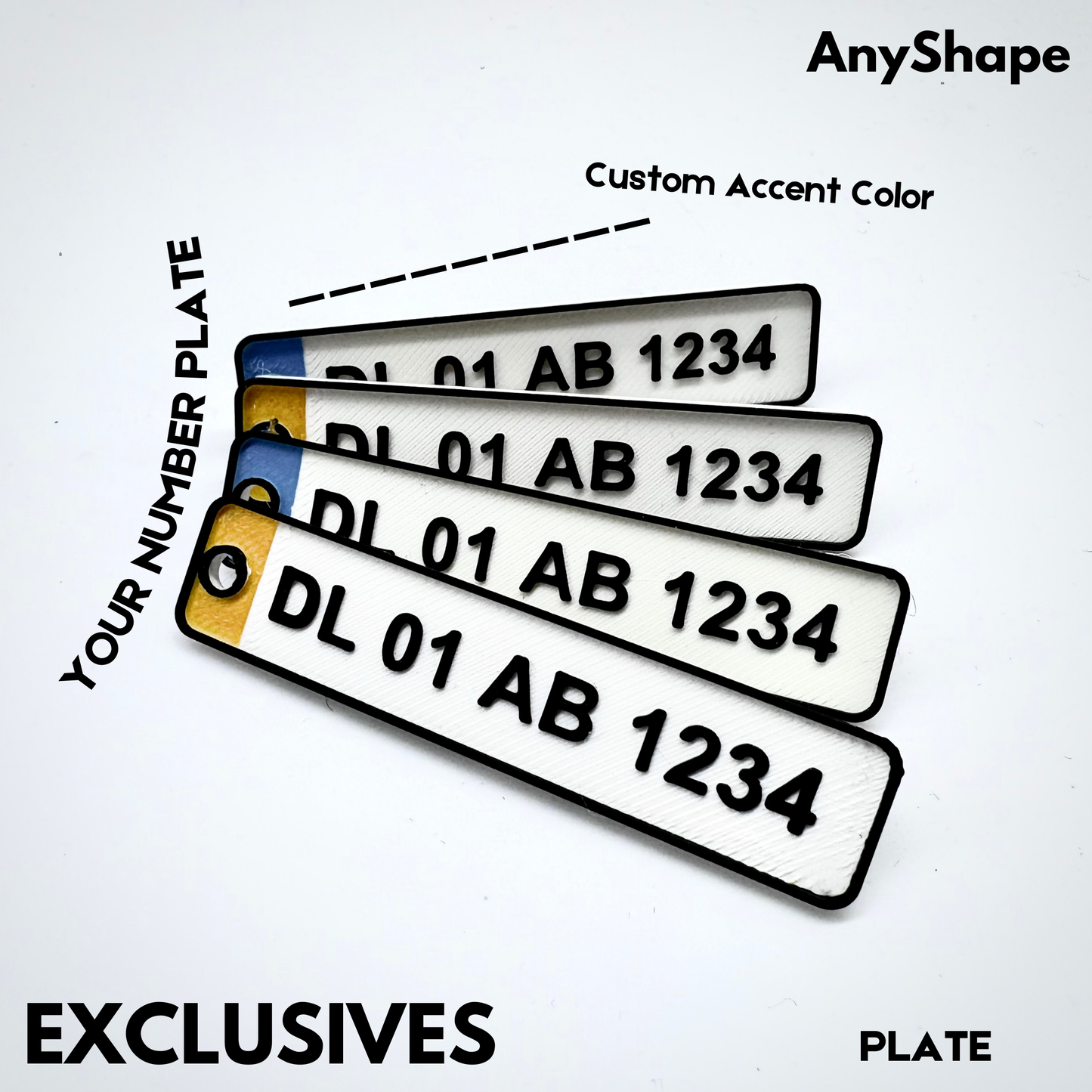 Vehicle Number Plate Keychain