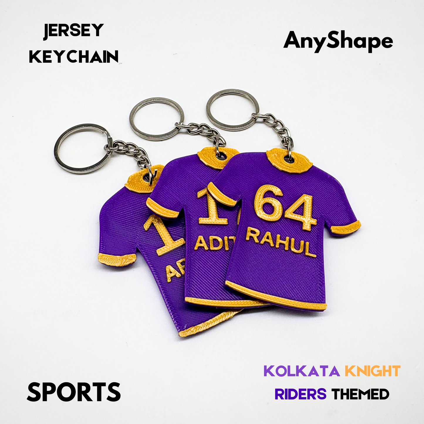 KKR Themed Jersey Keychain