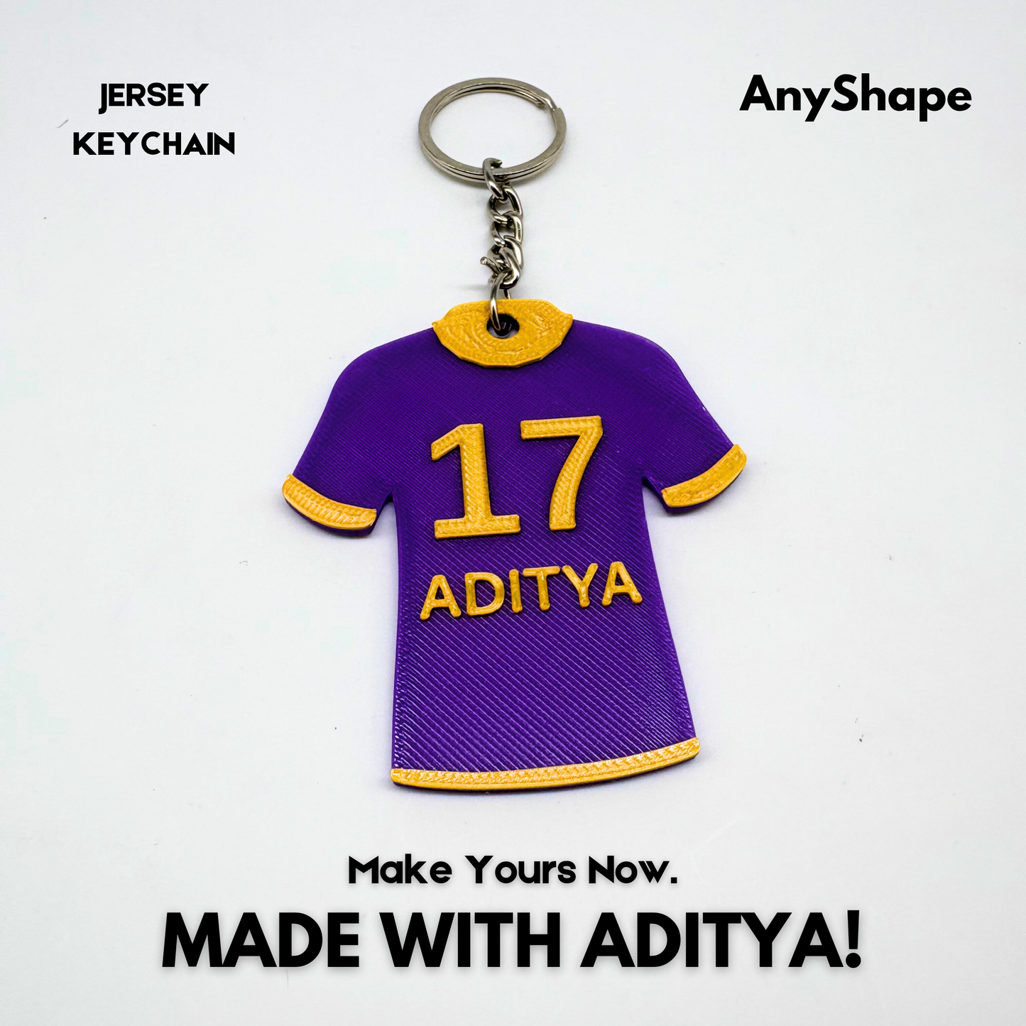 KKR Themed Jersey Keychain