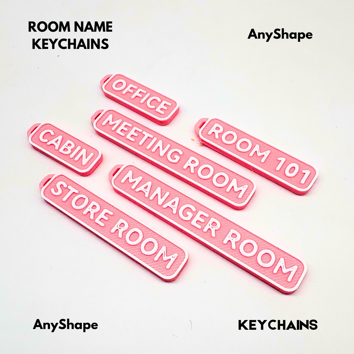 3-Line Custom Room Name Keychains