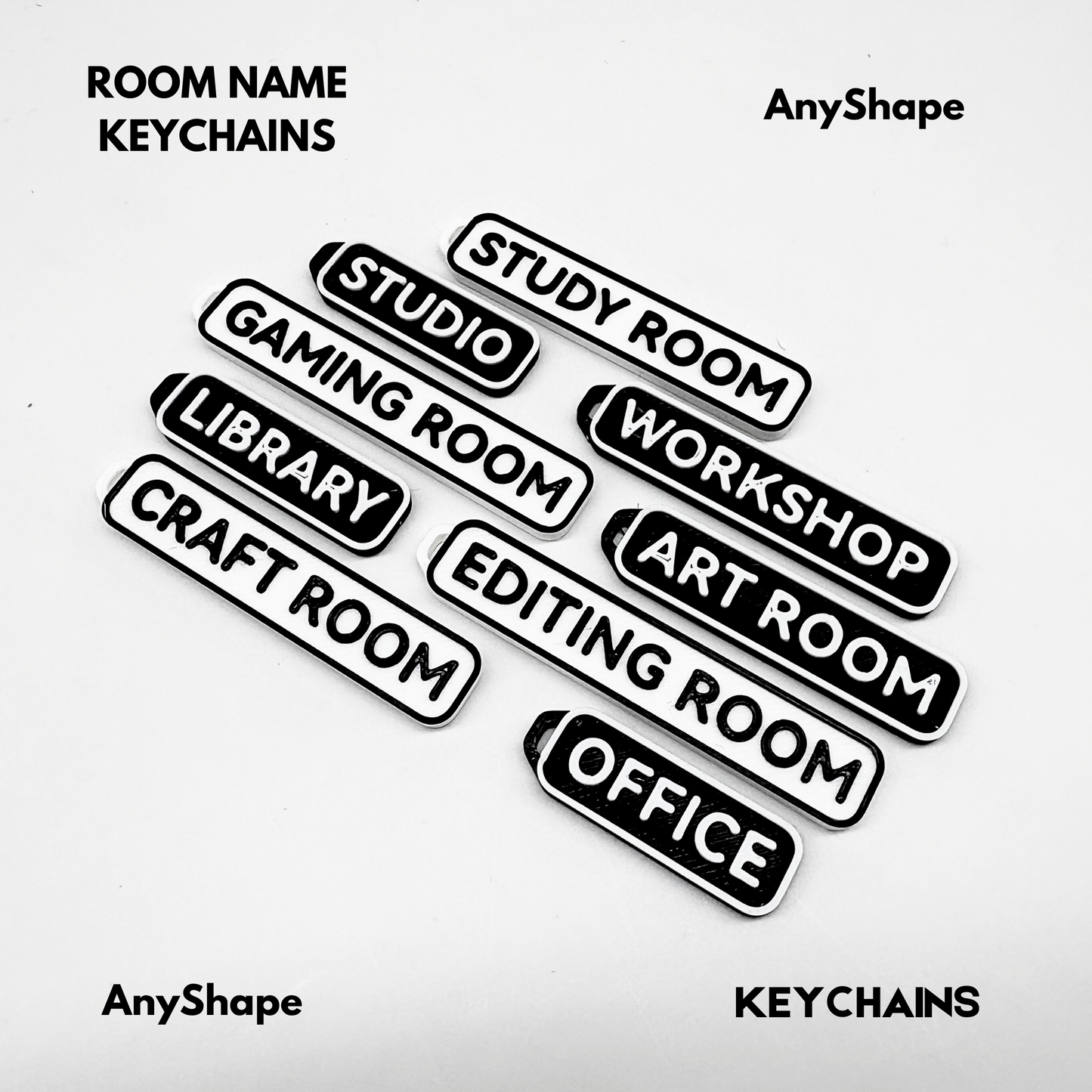 3-Line Custom Room Name Keychains