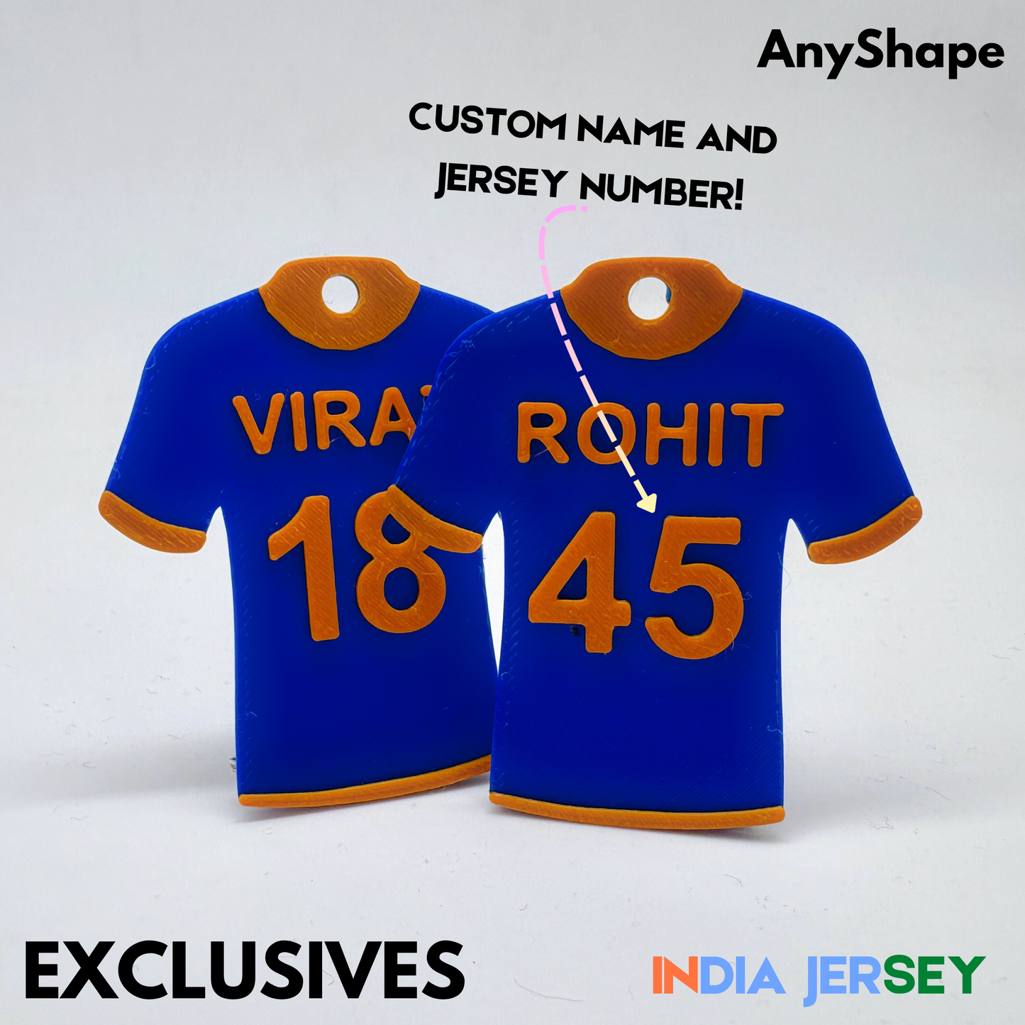 Customizable Indian Jersey Keychain