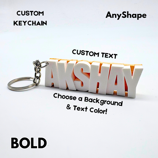 1-Line Bold Style Keychain (With Background Color)