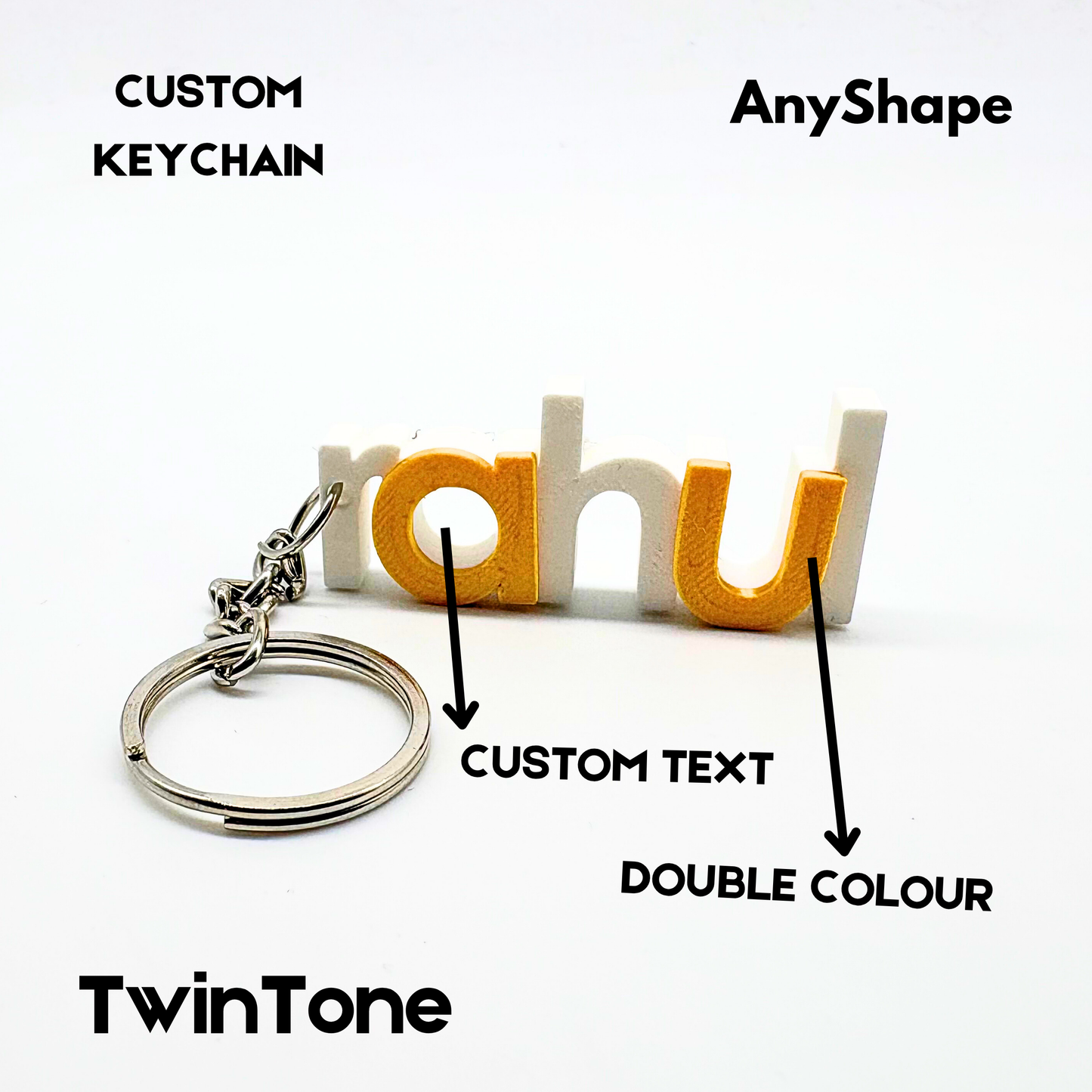 1-Line TwinTone Style Keychain