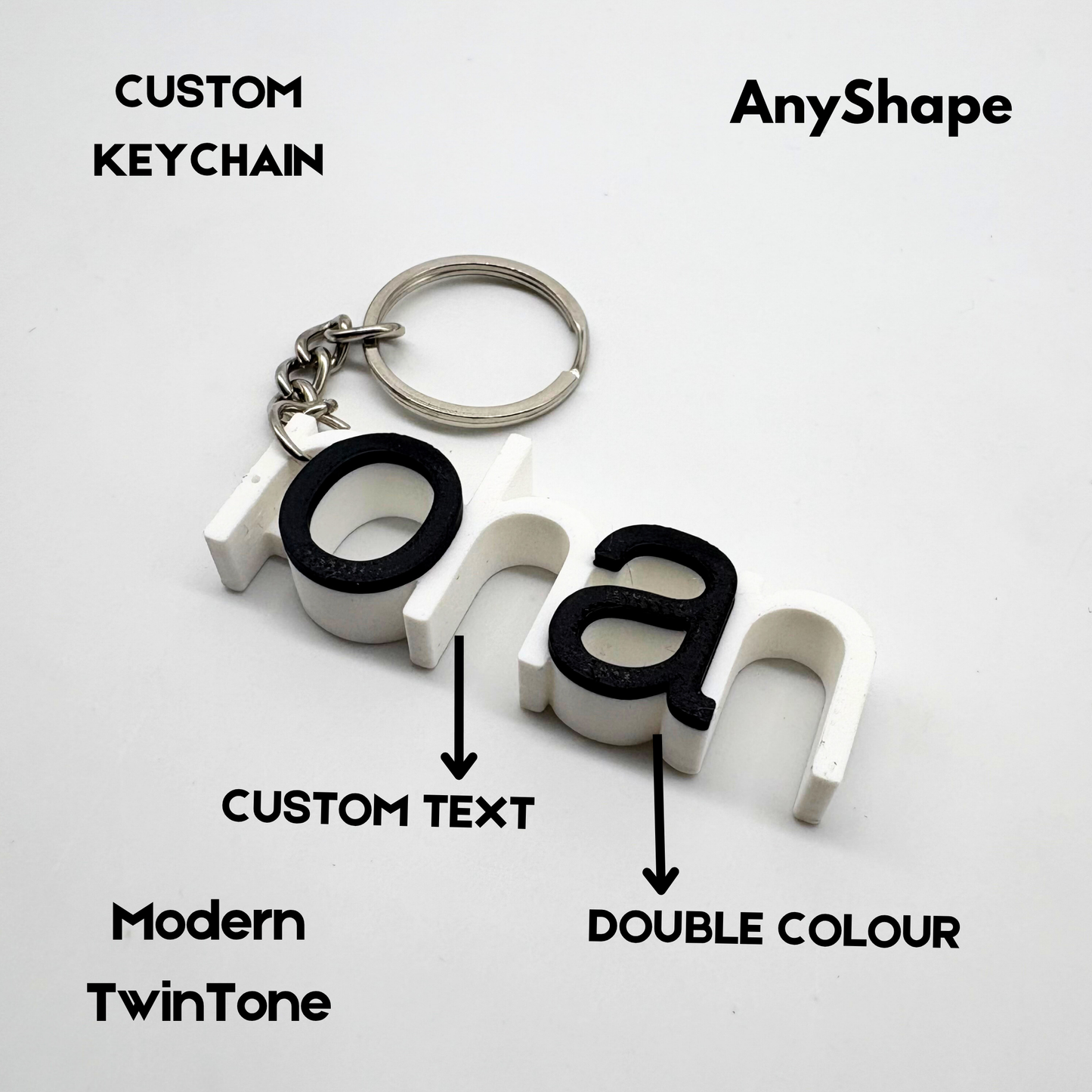 1-Line Modern TwinTone Style Keychain