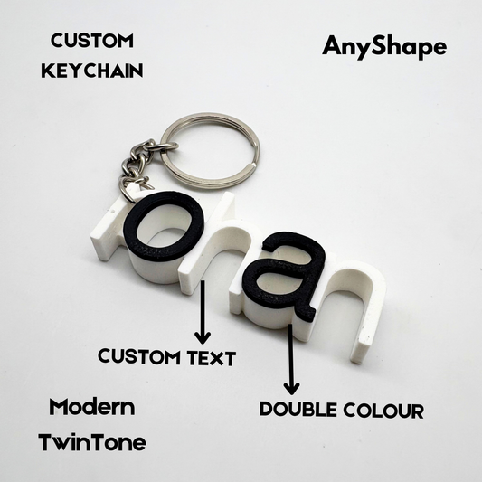 1-Line Modern TwinTone Style Keychain
