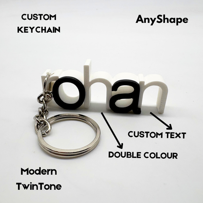 1-Line Modern TwinTone Style Keychain