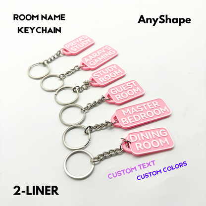 2-Line Custom Room Name Keychains