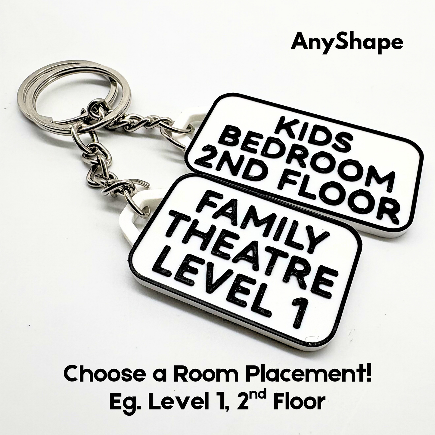 4-Line Custom Room Name Keychains