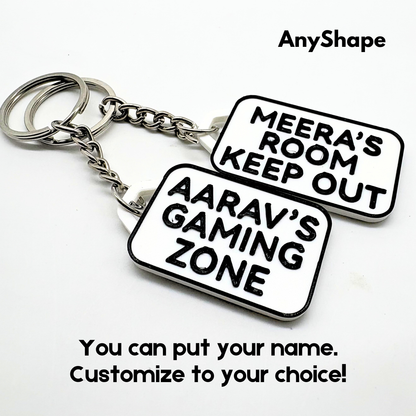 4-Line Custom Room Name Keychains