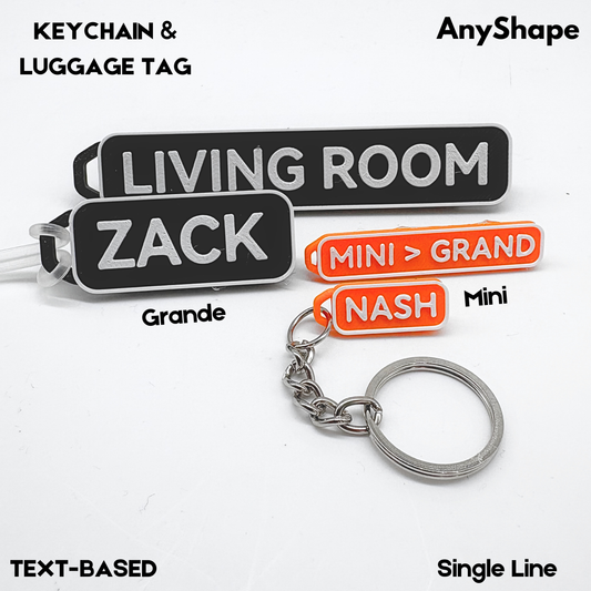 Single Line Text Keychain & Luggage Tag
